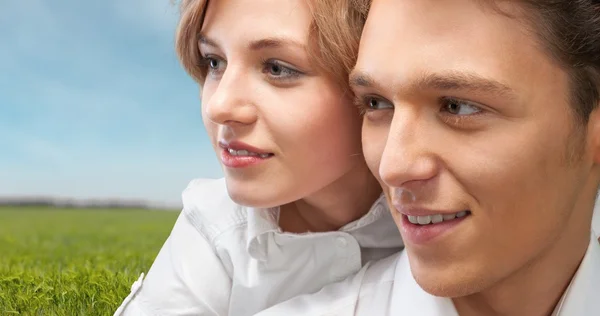 Pareja, Sonriendo, Alegre . —  Fotos de Stock