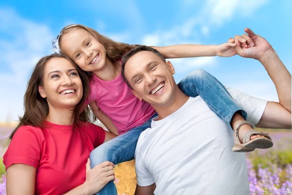 Familj, lycka, glada. — Stockfoto