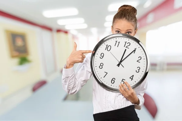 Warten, Uhr, Frauen. — Stockfoto