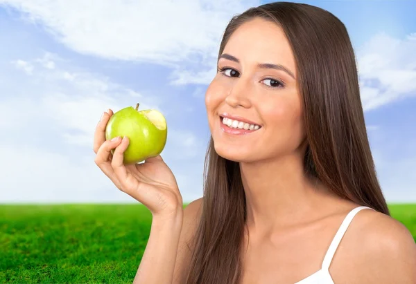 Eating, Apple, Women. — Stock Photo, Image