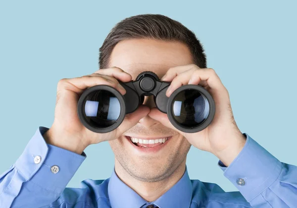 Binocularsmarketing, företag, män. — Stockfoto