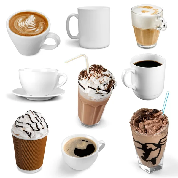 Cappuccino, hart, cup. — Stockfoto