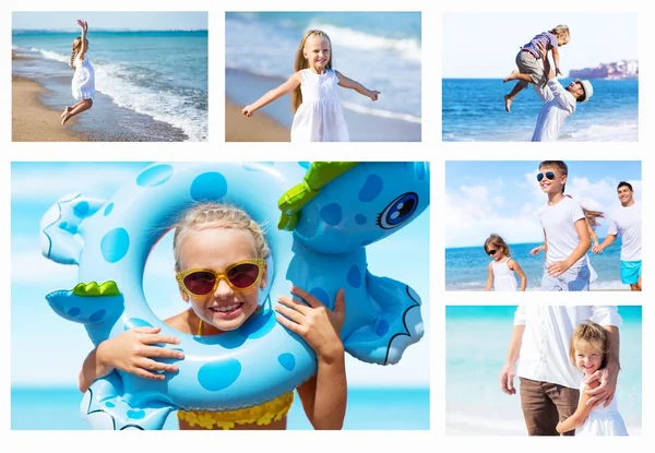 Figlia, spiaggia, madre . — Foto Stock