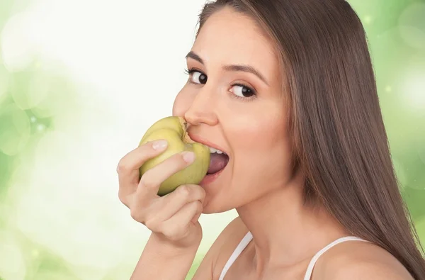Τρώει, μήλο, γυναίκες. — Φωτογραφία Αρχείου