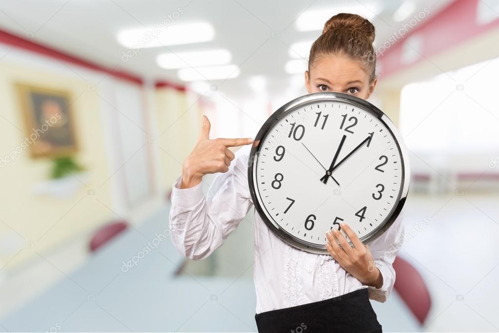 Waiting, Clock, Women.