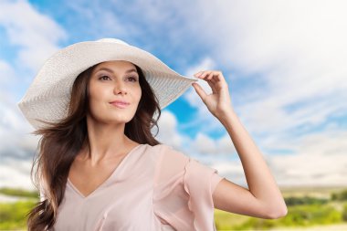 Kadın, moda, model.