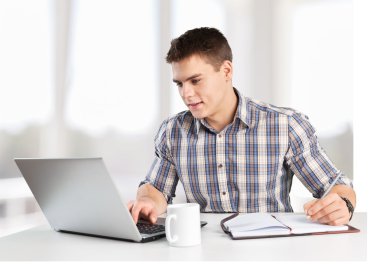 Laptop, öğrenci, çocuk.