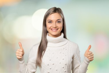 Gülümseyen, kadın, insan yüzü.