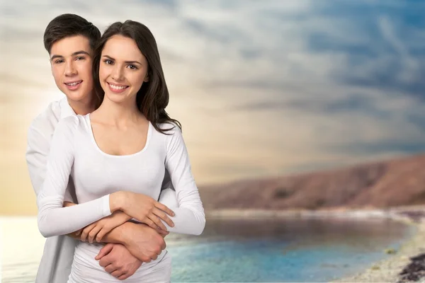 Heterosexual Couple, Young Couple, Cheerful. — Stock Photo, Image