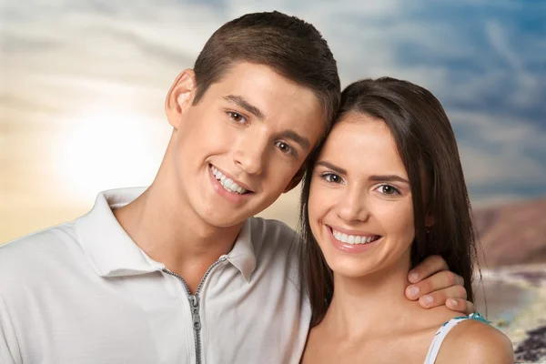 Casal, Casal Heterossexual, Alegre . — Fotografia de Stock