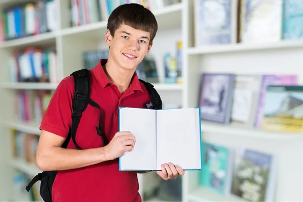 Student, Buch, männlich. — Stockfoto