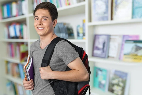 Student, nastolatek, na białym tle. — Zdjęcie stockowe