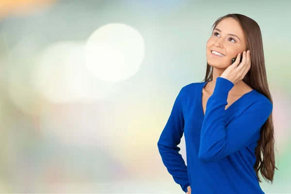 En el teléfono, Teléfono móvil, Mujeres . — Foto de Stock