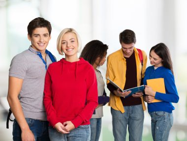 Öğrenciler, grup, teen.