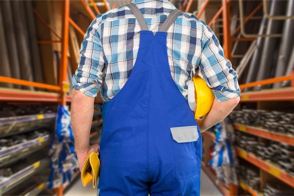 Trabajador, uniforme, constructor . — Foto de Stock