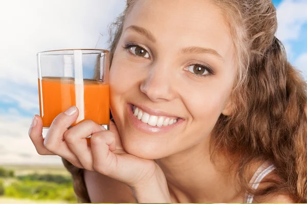 Suco, Mulheres, Bebida . — Fotografia de Stock