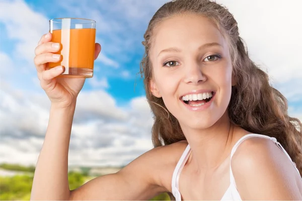 Suco, Bebida, Mulher . — Fotografia de Stock