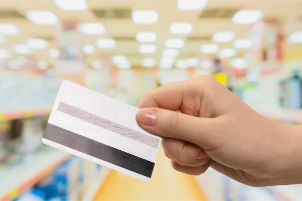 Carta di credito, Smart Card, Mano umana . — Foto Stock