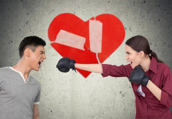 Argumentar, Gritar, Casal . — Fotografia de Stock