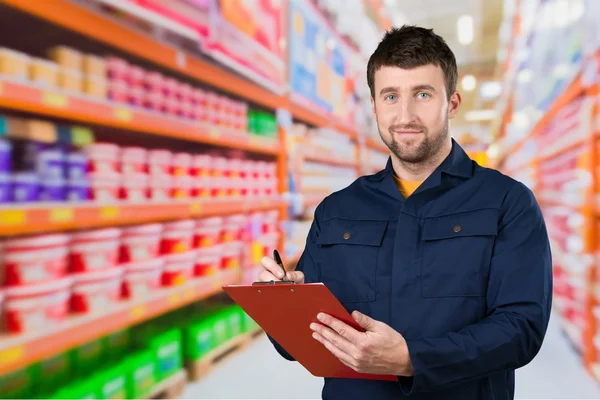 Courier, business, clipboard. — Stock Photo, Image