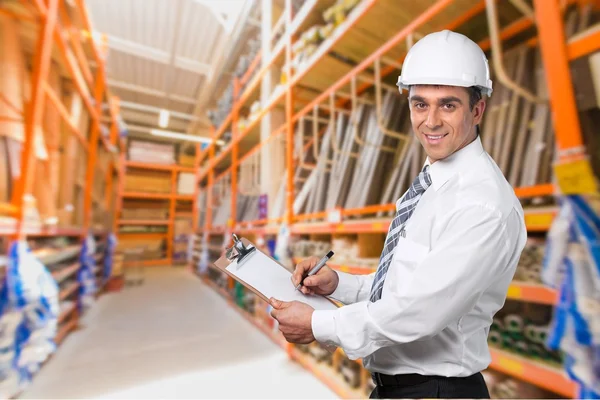 Engineer, Clipboard, Construction. — Stock Photo, Image