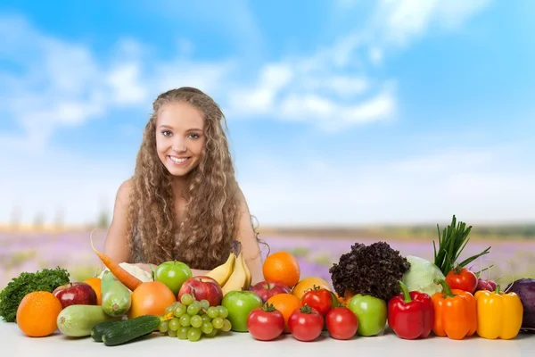 Egészséges táplálkozás, egészséges életmód, gyümölcs. — Stock Fotó