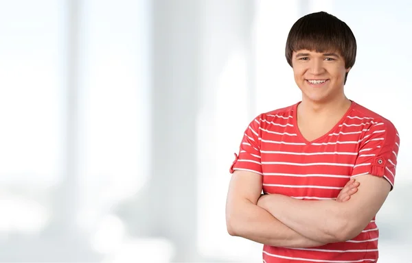 Sorrindo, Adolescente, Isolado . — Fotografia de Stock