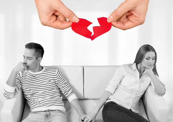 Forma del cuore, spezzato, divorzio . — Foto Stock