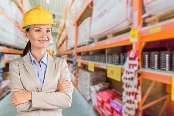 Arquitecto, engenheiro, mulher . — Fotografia de Stock