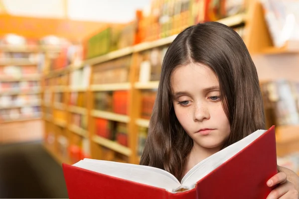 Kind, Lesen, Buch. — Stockfoto