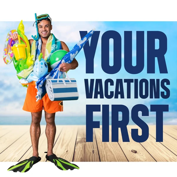 Vacations, first, Humor. — Stock Photo, Image