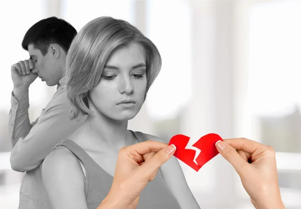 Heart Shape, Broken, Divorce. — Stock Photo, Image