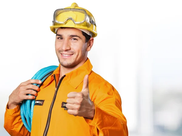 Eletricista, trabalhador, homem . — Fotografia de Stock