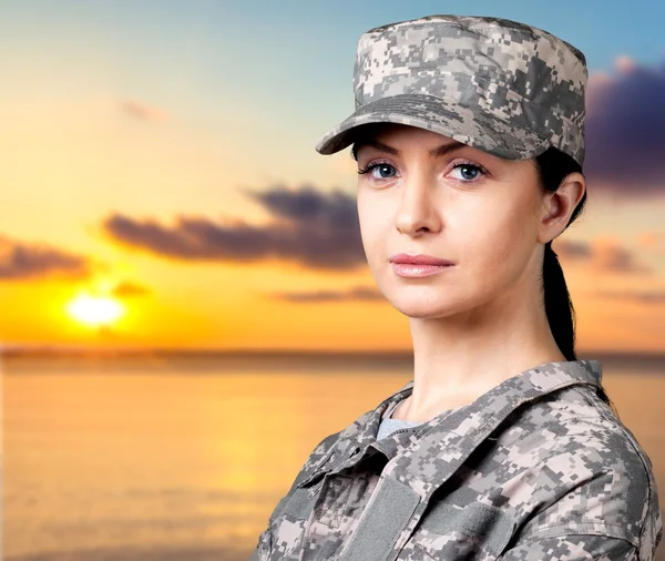 Fegyveres erők, a katonai, a női. — Stock Fotó