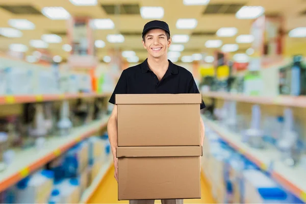 Entrega, Homens, Pacote . — Fotografia de Stock