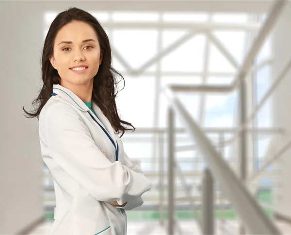 Abrigo de laboratorio, Mujeres, Doctor . — Foto de Stock