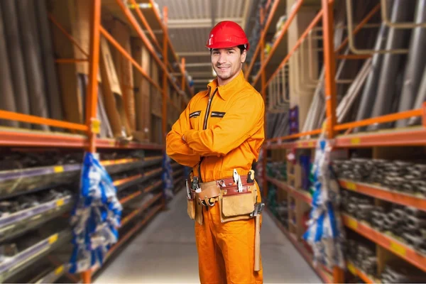 Trabajador, aceite, blanco . — Foto de Stock