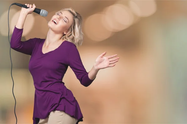 Cantante, Karaoke, Cantar . — Foto de Stock