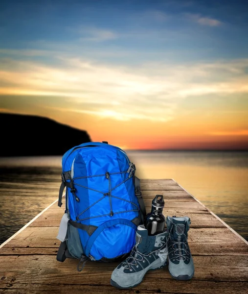 Mochila, caminhadas, caminhadas . — Fotografia de Stock