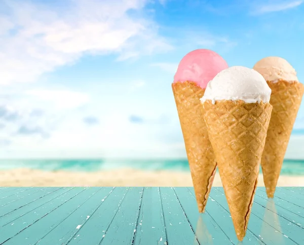 Ice Cream, Ice Cream Cone, Cream. — Stock Photo, Image