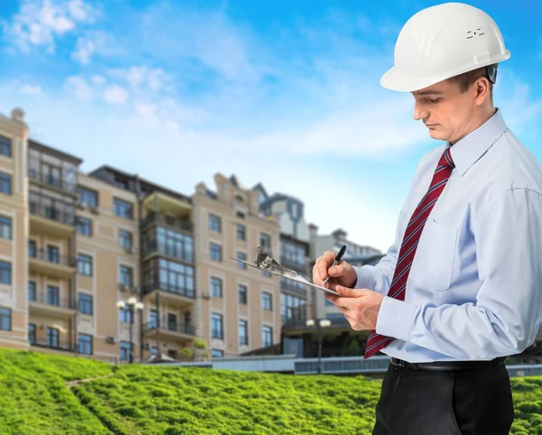 Área de transferência, inspetor, controle de qualidade . — Fotografia de Stock