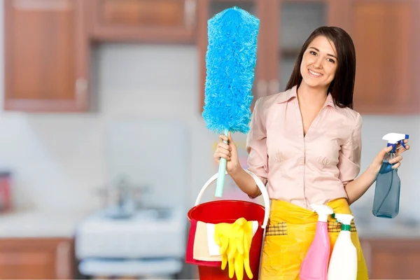Pekerjaan rumah tangga, Stereotip ibu rumah tangga, wanita . — Stok Foto