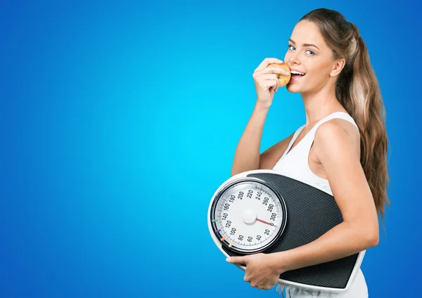 Exercício, Dieta, Escala de Peso . — Fotografia de Stock