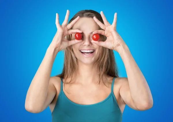 Frauen, Humor, Gemüse. — Stockfoto