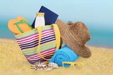 tatil, yaz, plaj çantası.