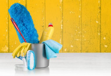 Temizleme, temizlik ekipmanları, hizmetçi.