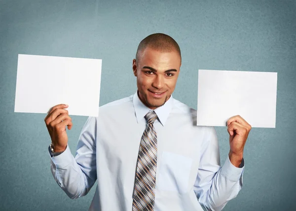 Holding, Sign, Men. — Stock Photo, Image