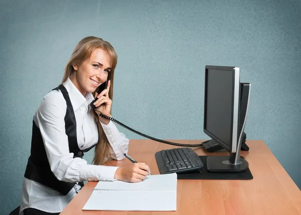 Telefoon, Office, vrouwen. — Stockfoto