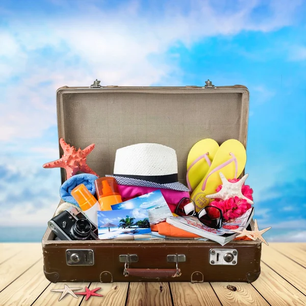 Summer, packed, bag. — Stock Photo, Image