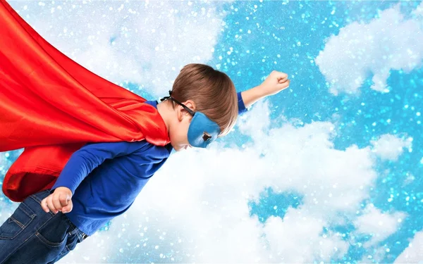 Kid, superheld, held. — Stockfoto